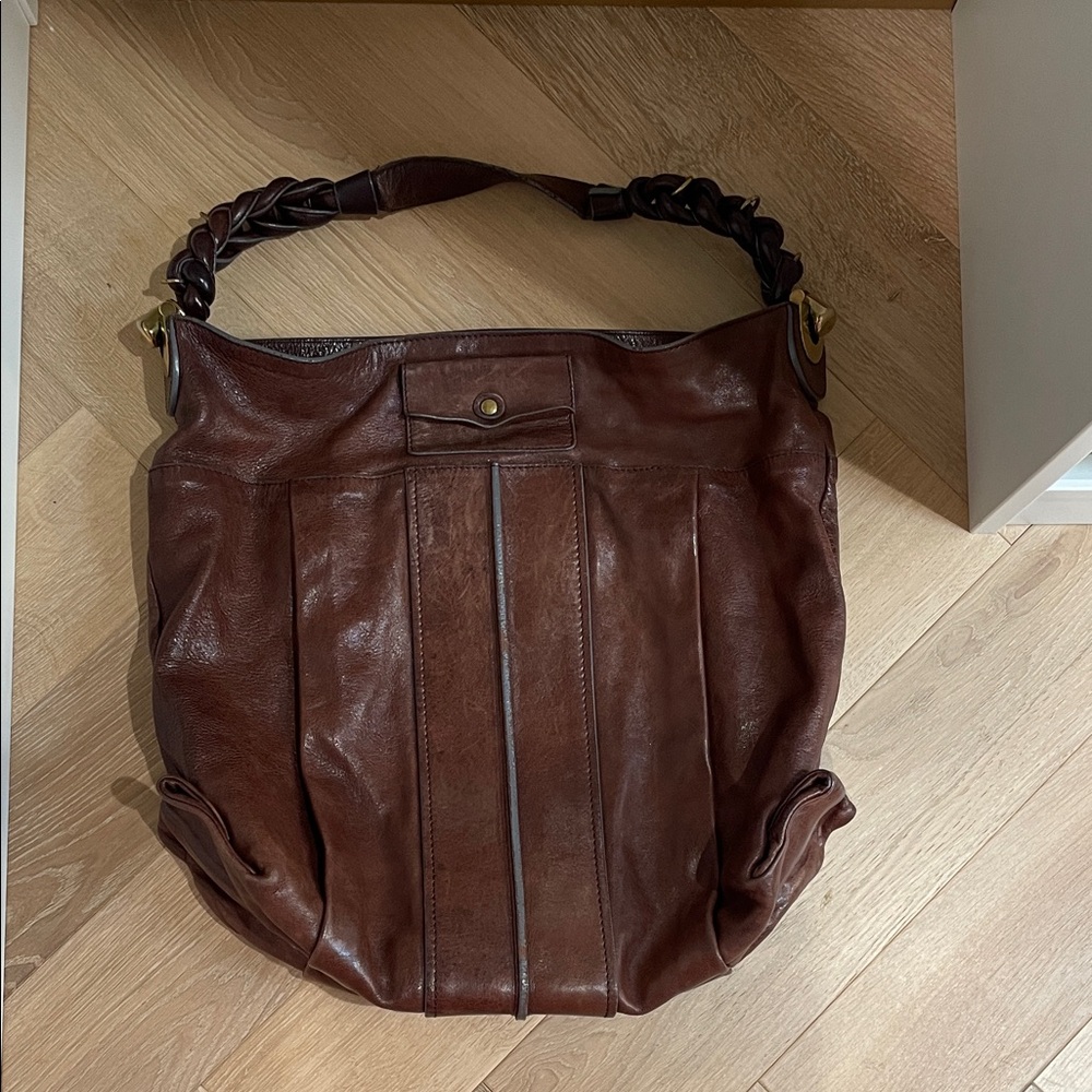 CHLOE Heloise Hobo Cognac Brown Leather Tote Bag - Chloe Shoulder Bag Lambskin - Picture 3 of 16